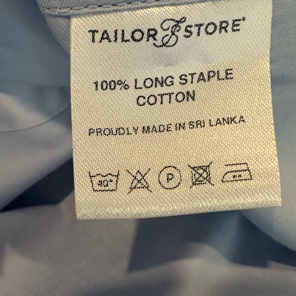 Tailor Store L/S Button Down Dress Shirts Slim Fit Royale Light Blue Size Custom - Picture 6 of 8